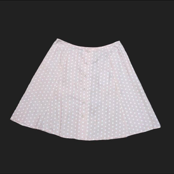90s y2k coquette cottagecore pink white polka dot mini skirt - Picture 1 of 4
